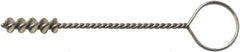 Weiler - 8.3mm Diam Helical Nylon Tube Brush - Single Spiral, 0.012" Filament Diam, 1" Brush Length, 5" OAL, 0.115" Diam Galvanized Steel Shank - Exact Tool & Supply