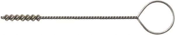 Weiler - 4.8mm Diam Helical Nylon Tube Brush - Single Spiral, 0.012" Filament Diam, 1" Brush Length, 5" OAL, 0.087" Diam Galvanized Steel Shank - Exact Tool & Supply