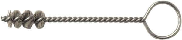 Weiler - 13.1mm Diam Helical Nylon Tube Brush - Single Spiral, 0.012" Filament Diam, 1" Brush Length, 5" OAL, 0.194" Diam Galvanized Steel Shank - Exact Tool & Supply