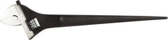 Paramount - 1-11/16" Jaw Capacity, 15" Spud Handle Adjustable Wrench - Chrome Vanadium Steel, Black Finish - Exact Tool & Supply