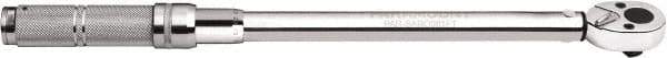 Paramount - 1/2" Drive Micrometer Type Ratchet Head Torque Wrench - 27.1 N/m to 109 N/m Torque, 16-11/16" OAL, 10 Ft/Lb Graduation - Exact Tool & Supply