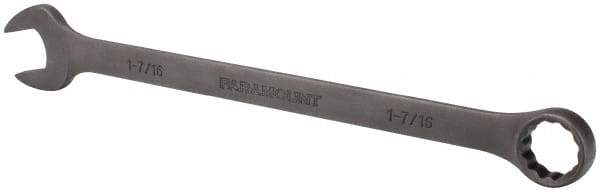 Paramount - 1-7/16" 12 Point Offset Combination Wrench - 15° Offset Angle, 19-1/2" OAL, Chrome Vanadium Steel, Black Finish - Exact Tool & Supply