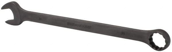 Paramount - 30mm 12 Point Offset Combination Wrench - 15° Offset Angle, 15-1/2" OAL, Chrome Vanadium Steel, Black Finish - Exact Tool & Supply