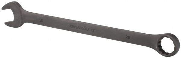 Paramount - 28mm 12 Point Offset Combination Wrench - 15° Offset Angle, 15-1/2" OAL, Chrome Vanadium Steel, Black Finish - Exact Tool & Supply