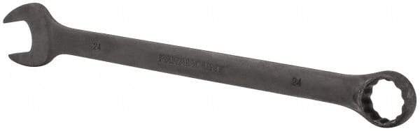 Paramount - 24mm 12 Point Offset Combination Wrench - 15° Offset Angle, 12-15/32" OAL, Chrome Vanadium Steel, Black Finish - Exact Tool & Supply