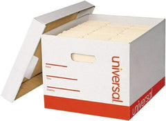 UNIVERSAL - 1 Compartment, 12 Inch Wide x 15 Inch Deep x 10 Inch High, File Storage Box - Paper, White - Exact Tool & Supply