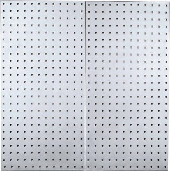 Triton - 18" Wide x 36" High Peg Board Storage Board - 2 Panels, Stainless Steel, Silver - Exact Tool & Supply