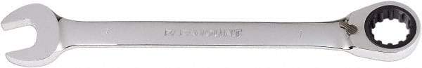 Paramount - 1" 12 Point Combination Wrench - 13° Head Angle, 12-11/16" OAL, Chrome Vanadium Steel, Polished Finish - Exact Tool & Supply