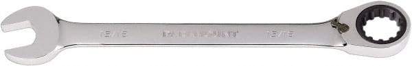 Paramount - 15/16" 12 Point Combination Wrench - 13° Head Angle, 12-11/16" OAL, Chrome Vanadium Steel, Polished Finish - Exact Tool & Supply