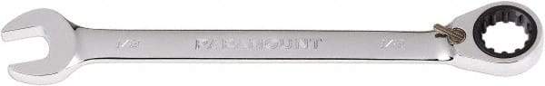 Paramount - 1/2" 12 Point Combination Wrench - 13° Head Angle, 7" OAL, Chrome Vanadium Steel, Polished Finish - Exact Tool & Supply