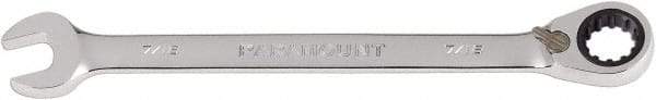 Paramount - 7/16" 12 Point Combination Wrench - 13° Head Angle, 6-1/2" OAL, Chrome Vanadium Steel, Polished Finish - Exact Tool & Supply