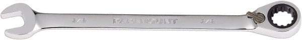 Paramount - 3/8" 12 Point Combination Wrench - 13° Head Angle, 6-1/4" OAL, Chrome Vanadium Steel, Polished Finish - Exact Tool & Supply