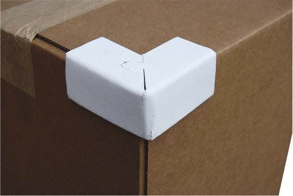 Vestil - 2" Long x 1-1/2" Wide x 1-1/2" High x 1/16" Thick Corner - White, Cardboard Box - Exact Tool & Supply