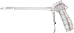 Value Collection - 230 Max psi Adjustable Safety Nozzle Adjustable Air Blow Gun - 1/4 NPT Inlet, 12" Tube Length, Chrome Plated Aluminum - Exact Tool & Supply