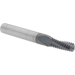 Iscar - 3/8-16 UNC, 0.264" Cutting Diam, 3 Flute, Solid Carbide Helical Flute Thread Mill - Internal Thread, 0.66" LOC, 2-1/2" OAL, 5/16" Shank Diam - Exact Tool & Supply