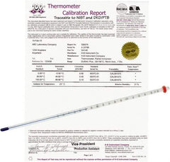 H-B Instruments - -20 to 110°C, Organic Filled Precision Thermometer - 12 Inch Immersion Length - Exact Tool & Supply