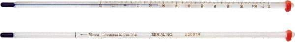 H-B Instruments - -1 to 101°C, Organic Filled Precision Thermometer - 24 Inch Immersion Length - Exact Tool & Supply
