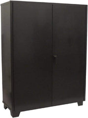 Jamco - 4 Shelf Locking Storage Cabinet - Steel, 60" Wide x 24" Deep x 78" High, Black - Exact Tool & Supply