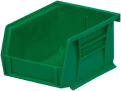 Akro-Mils - 10 Lb. Load Capacity, 5-3/8" Deep, Green Polymer Hopper Stacking Bin - 3" High x 4-1/8" Wide x 5-3/8" Long - Exact Tool & Supply
