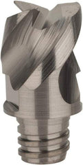 Iscar - MM EA Grade IC08 Carbide End Milling Tip Insert - Uncoated, 3 Flutes, 12.7mm Cutting Diam, 8mm Depth of Cut, 16.5mm Extension, 3/32" Cnr Rad, 45° Helix - Exact Tool & Supply