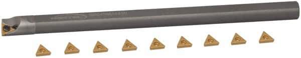 Hertel - 0.563" Min Diam Smallest Bar, 0.563" Min Diam Largest Bar, Carbide Indexable Boring Bar Set - TP.. Insert, HBBQ Toolholder, 5" Max Bore Depth, Through Coolant - Exact Tool & Supply