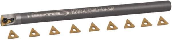 Hertel - 0.3" Min Diam Smallest Bar, 2" Min Diam Largest Bar, Carbide Indexable Boring Bar Set - TD.. Insert, HBBQ Toolholder, 2-1/2" Max Bore Depth, Through Coolant - Exact Tool & Supply