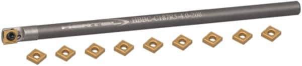 Hertel - 0.208" Min Diam Smallest Bar, 0.208" Min Diam Largest Bar, Carbide Indexable Boring Bar Set - CD.. Insert, HBBQ Toolholder, 1-7/8" Max Bore Depth, Through Coolant - Exact Tool & Supply