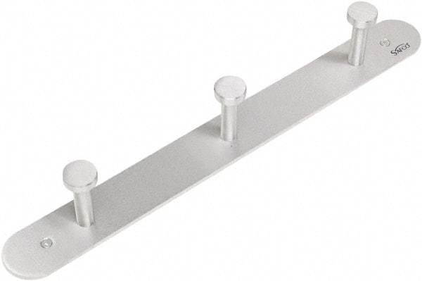 Safco - 3 Hooks, 18" Long x 2-3/4" Deep, Metal Wall/Door Hat/Coat Hook - 2" High - Exact Tool & Supply
