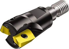 Sandvik Coromant - 3 Inserts, 1-1/4" Cut Diam, 0.3937" Max Depth of Cut, Indexable Square-Shoulder Face Mill - 90° Lead Angle, 1.693" High, R390-11.. Insert Compatibility, Through Coolant, Series CoroMill 390 - Exact Tool & Supply