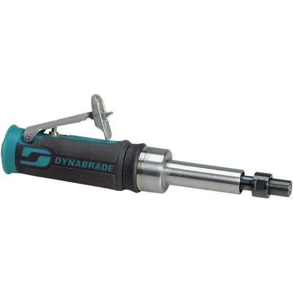 Dynabrade - 1/4" Collet, Straight Handle, Air Extended Length Die Grinder - 25,000 RPM, Front Exhaust, 20 CFM, 0.4 hp, 90 psi, 1/4" Inlet - Exact Tool & Supply
