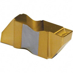 Tool-Flo - 2FLG P Grade GP50C, 2.2mm Cutting Width Carbide Grooving Insert - 2.79mm Max Depth of Cut, Left Hand, 0.005 to 0.01" Corner Radius, TiN Finish - Exact Tool & Supply