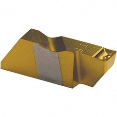 Tool-Flo - 3125FLFD P Grade AC50C, 3.18mm Cutting Width Carbide Grooving Insert - 0.27" Max Depth of Cut, Left Hand, 0.005 to 0.01" Corner Radius, AlTiN Finish - Exact Tool & Supply