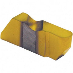 Tool-Flo - 3062FLRD Grade AC3R, 3.18mm Cutting Width Carbide Grooving Insert - 1/4" Max Depth of Cut, Left Hand, 1/16" Corner Radius, TiAlN Finish - Exact Tool & Supply