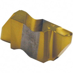 Tool-Flo - 3031FLR P Grade GP3R, 1.57mm Cutting Width Carbide Grooving Insert - 3.18mm Max Depth of Cut, Left Hand, 0.79mm Corner Radius, TiN Finish - Exact Tool & Supply