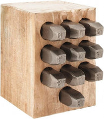 C.H. Hanson - 10 Piece, 1/4" Character Steel Stamp Set - Double Digit Figures, Double Digits - Exact Tool & Supply