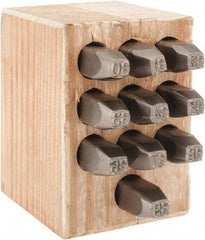 C.H. Hanson - 10 Piece, 1/4" Character Steel Stamp Set - Double Digit Figures, Double Digits - Exact Tool & Supply