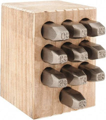 C.H. Hanson - 10 Piece, 1/4" Character Steel Stamp Set - Double Digit Figures, Double Digits - Exact Tool & Supply