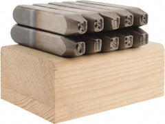 C.H. Hanson - 10 Piece, 1/4" Character Steel Stamp Set - Double Digit Figures, Double Digits - Exact Tool & Supply