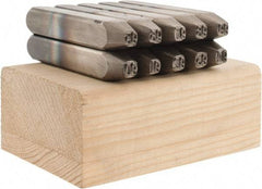 C.H. Hanson - 10 Piece, 3/16" Character Steel Stamp Set - Double Digit Figures, Double Digits - Exact Tool & Supply