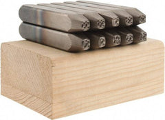 C.H. Hanson - 10 Piece, 3/16" Character Steel Stamp Set - Double Digit Figures, Double Digits - Exact Tool & Supply