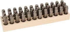 C.H. Hanson - 36 Piece, 1/2" Character Steel Stamp Set - Letters & Figures, Standard - Exact Tool & Supply
