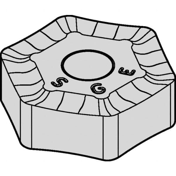 Kennametal - HNHX5355 GE Grade KC514M Carbide Milling Insert - TiAlN Finish, 0.219" Thick, 0.638" Inscribed Circle, 2mm Corner Radius - Exact Tool & Supply