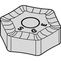 Kennametal - HNHX5355 GE Grade KC514M Carbide Milling Insert - TiAlN Finish, 0.219" Thick, 0.638" Inscribed Circle, 2mm Corner Radius - Exact Tool & Supply