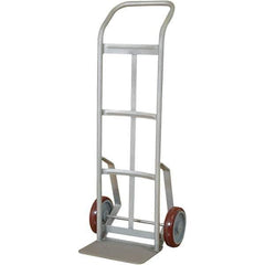 Wesco Industrial Products - 600 Lb Capacity 48" OAH Hand Truck - 7-1/2 x 14" Base Plate, Swept Back, Continuous Handle, Stainless Steel, Polyurethane Wheels - Exact Tool & Supply