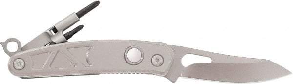Coast Cutlery - 3" Blade, 7.2" OAL, Partially Serrated Multi-Blade Knife - 4.2" Closed Length, Stainless Steel - Exact Tool & Supply