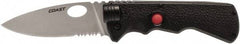 Coast Cutlery - 3-3/4" Blade, 8-1/2" OAL, Liner Lock Folding Knife - 4-3/4" Closed Length, Plastic - Exact Tool & Supply
