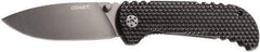 Coast Cutlery - 3-1/2" Blade, 8" OAL, Drop Point Folding Knife - 4-1/2" Closed Length, G-10 - Exact Tool & Supply