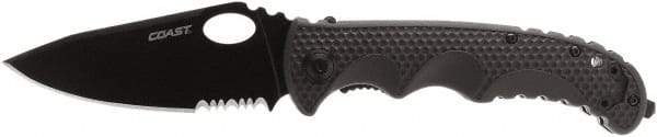 Coast Cutlery - 3-29/32" Blade, 8.9" OAL, Tactical Knife - 5" Closed Length, Glass-Filled Nylon - Exact Tool & Supply