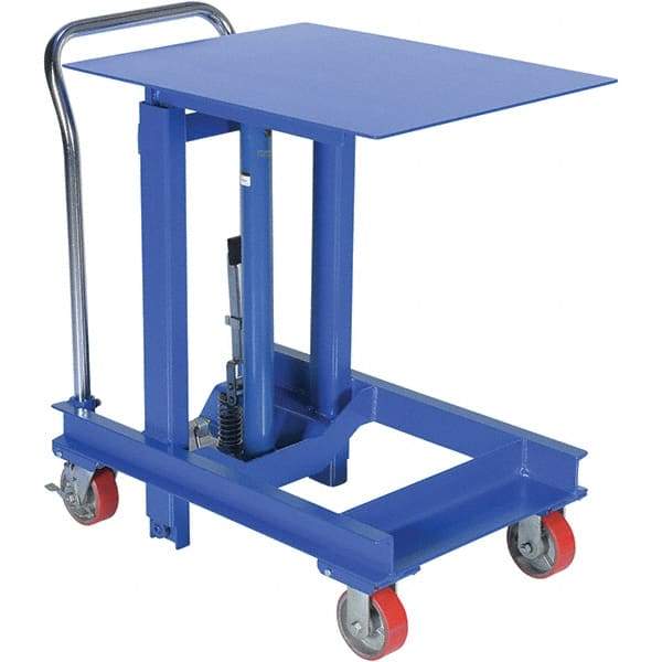 Vestil - 2,000 Lb Capacity Manual Post Lift Table - 36" to 60" Lift Height, 30" Platform Length x 24" Platform Width - Exact Tool & Supply