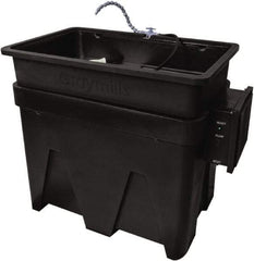 Graymills - Free Standing Water-Based Parts Washer - 30 Gal Max Operating Capacity, HDPE Tank, 43" Long - Exact Tool & Supply